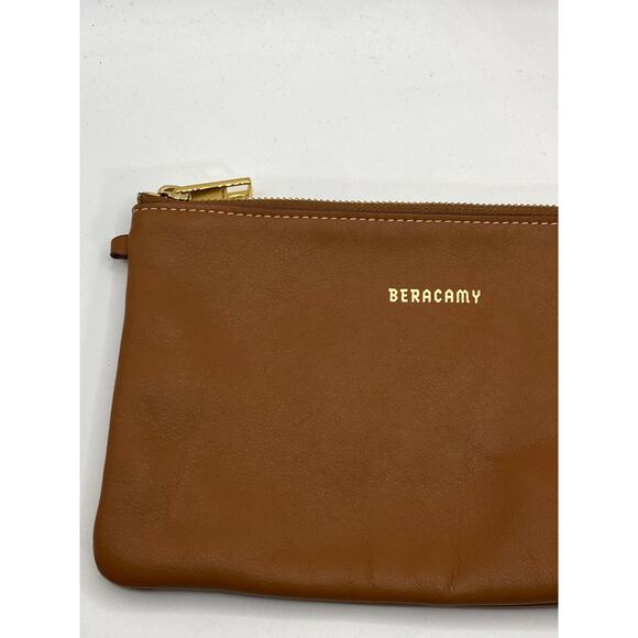 BERACAMY Women's Brown Leather Square Wrist Wallet - Picture 4 of 7